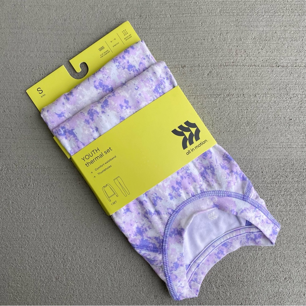 All In Motion Youth Thermal Set Size S 6-6X - purple and white - Target Brand - Picture 2 of 5